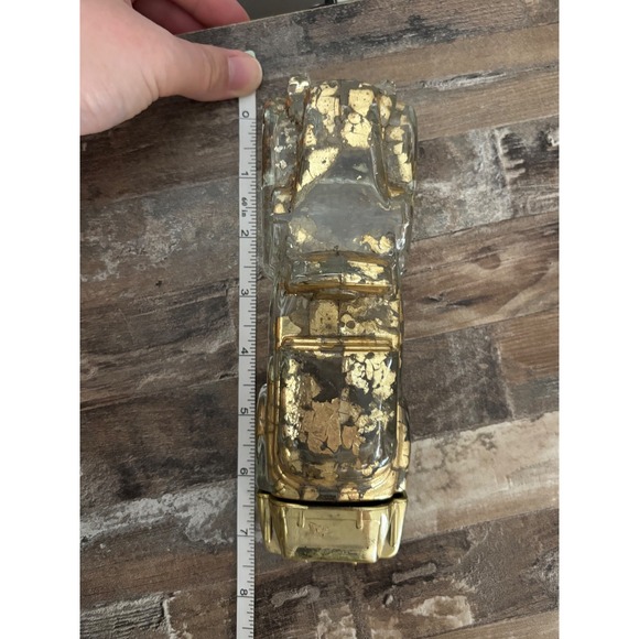 Vintage Avon Clear Glass Car Cologne Decanter Bottle Gold Accent Collectible - Picture 5 of 6